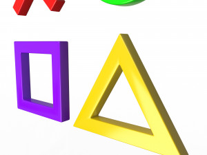 playstation button symbols 3D Model
