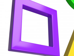 playstation button symbols 3D Model