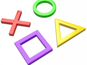 playstation button symbols 3D Model
