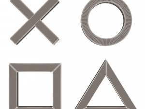 playstation button symbols 3D Model