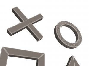 playstation button symbols 3D Model