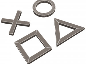 playstation button symbols 3D Model
