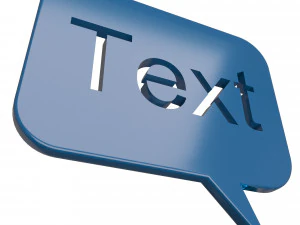 blue speech bubble message 3D Model