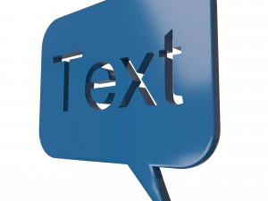 blue speech bubble message 3D Model