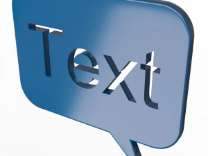 blue speech bubble message 3D Model