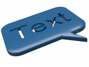 blue speech bubble message 3D Model