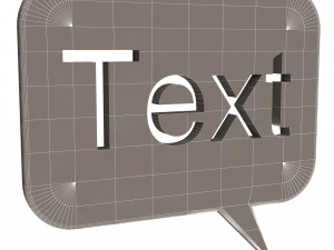 blue speech bubble message 3D Model
