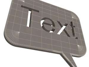 blue speech bubble message 3D Model