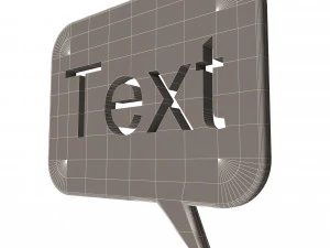 blue speech bubble message 3D Model