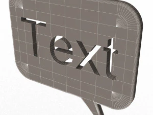 blue speech bubble message 3D Model