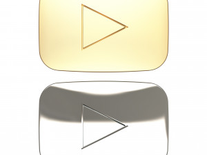 youtube gold and silver play buttons 3D Model