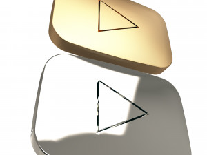 youtube gold and silver play buttons Model 3D