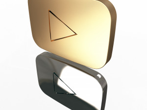 youtube gold and silver play buttons Model 3D