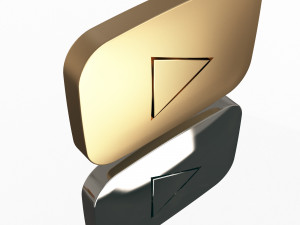 youtube gold and silver play buttons Model 3D