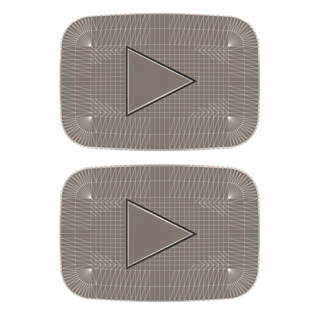 gold and silver play buttons 3D Model in Computer 3DExport