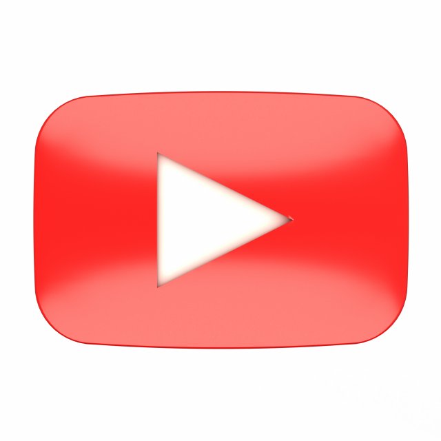 youtube logo 3D 模型 .c4d .max .obj .3ds .fbx .stl .blend 