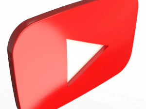 logo YouTube Modèle 3D