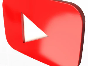 logo YouTube Modèle 3D