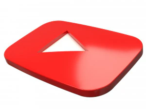 logo YouTube Modèle 3D