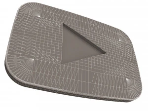 logo YouTube Modèle 3D
