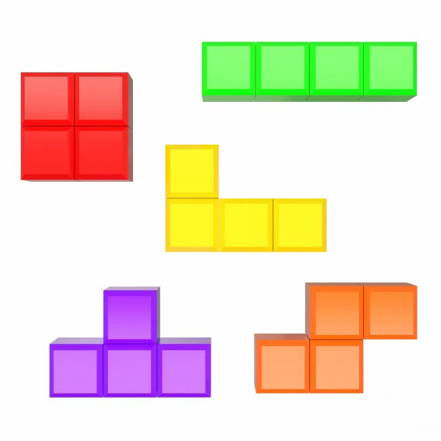 tetris bricks set 02 3D Model .c4d .max .obj .3ds .fbx .stl .blend