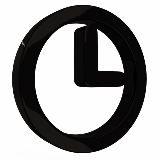 clock symbol 3D Model .c4d .max .obj .3ds .fbx .stl .blend 