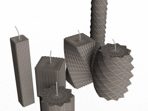 candle collection Modello 3D