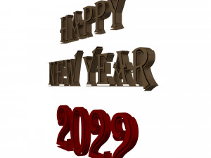 happy new year 2022 01 Model 3D