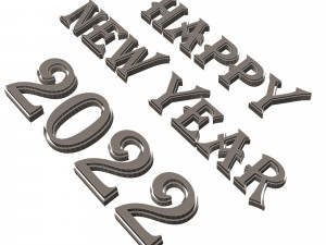 happy new year 2022 01 Model 3D
