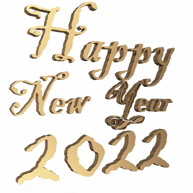 happy new year 2022 02 3D Model .c4d .max .obj .3ds .fbx .stl .blend 