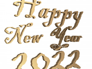 happy new year 2022 02 Modèle 3D