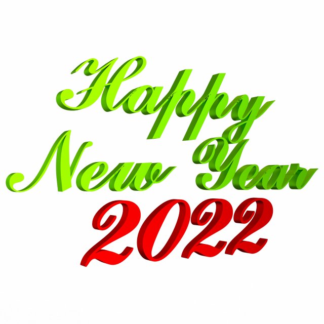 happy new year 2022 03 3D-Modell .c4d .max .obj .3ds .fbx .stl .blend 