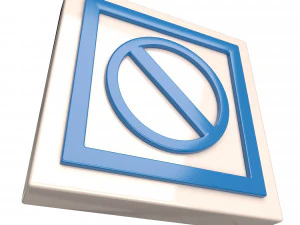 warning symbol minus 3D Model