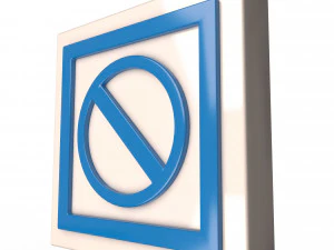 warning symbol minus 3D Model