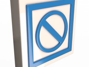 warning symbol minus 3D Model