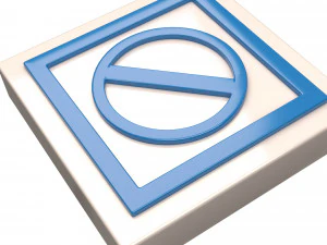 warning symbol minus 3D Model