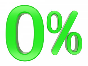 green zero percent sign Model 3D