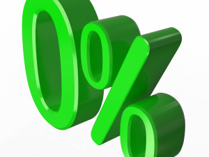 green zero percent sign Model 3D