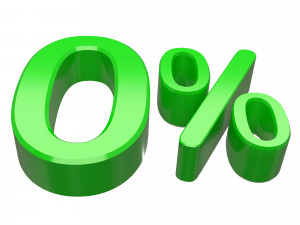 green zero percent sign Model 3D
