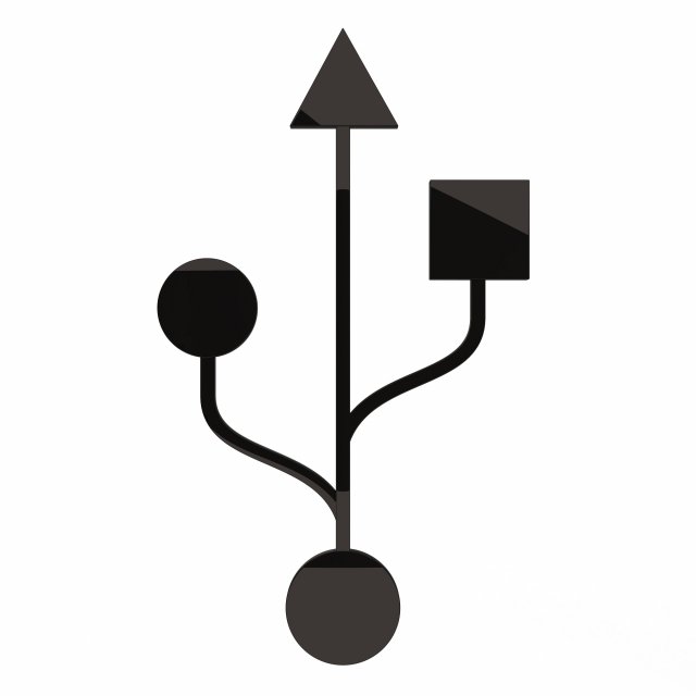 usb symbol 3D मॉडल .c4d .max .obj .3ds .fbx .stl .blend 