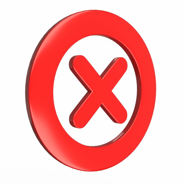 cross mark symbol icon Modelo 3D .c4d .max .obj .3ds .fbx .stl .blend 