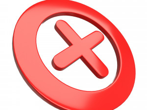 cross mark symbol icon Modelo 3D