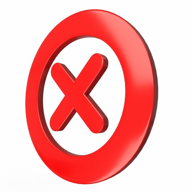 cross mark symbol icon 3D Model in Other 3DExport