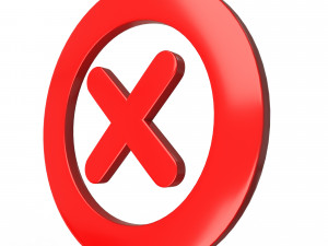cross mark symbol icon Modelo 3D