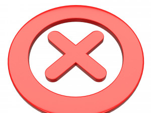 cross mark symbol icon Modelo 3D