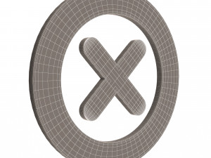 cross mark symbol icon Modelo 3D