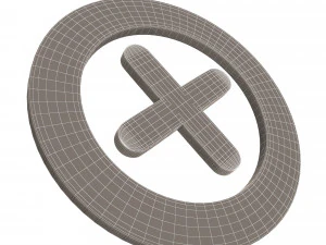 cross mark symbol icon 3D Model