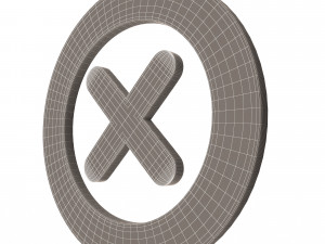 cross mark symbol icon Modelo 3D
