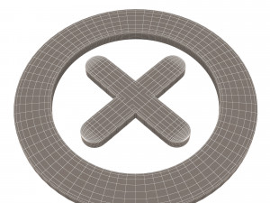 cross mark symbol icon Modelo 3D