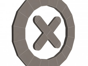 cross mark symbol icon Modelo 3D